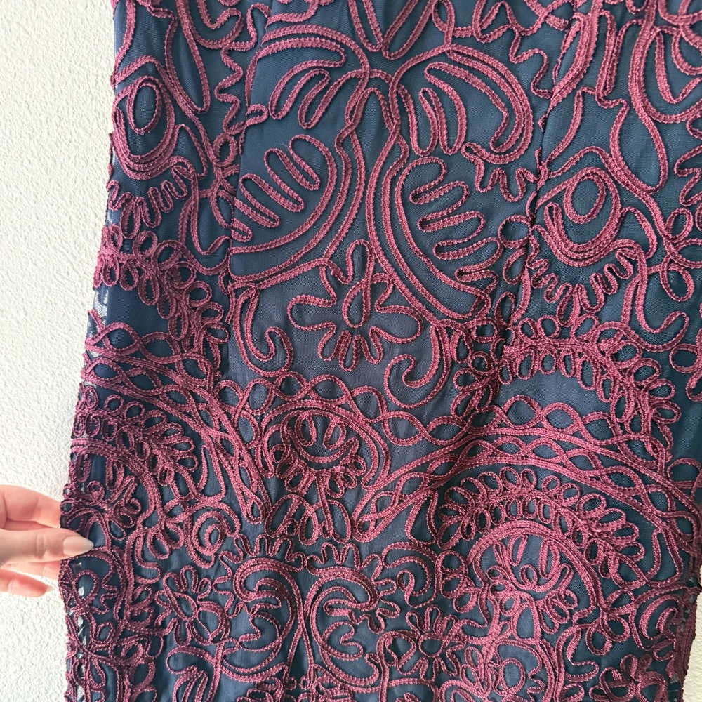 JS Collections Short Sleeve Soutache & Mesh Cocktail Dress Size 4 - Picture 3 of 3